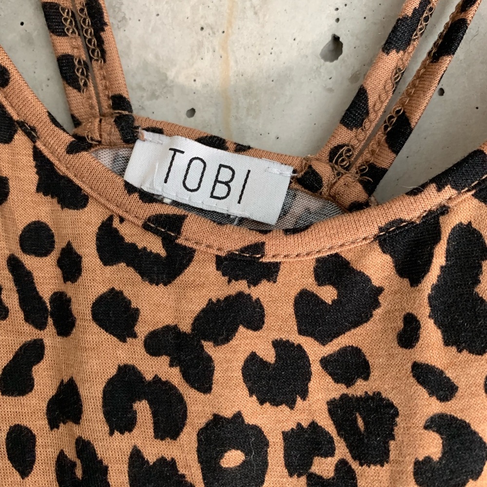 Leopard Print Crop Top Tank Top - Picture 2 of 5